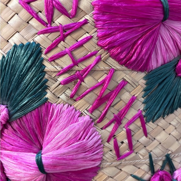 Pink Floral Woven Tote Bag - Picture 3 of 6